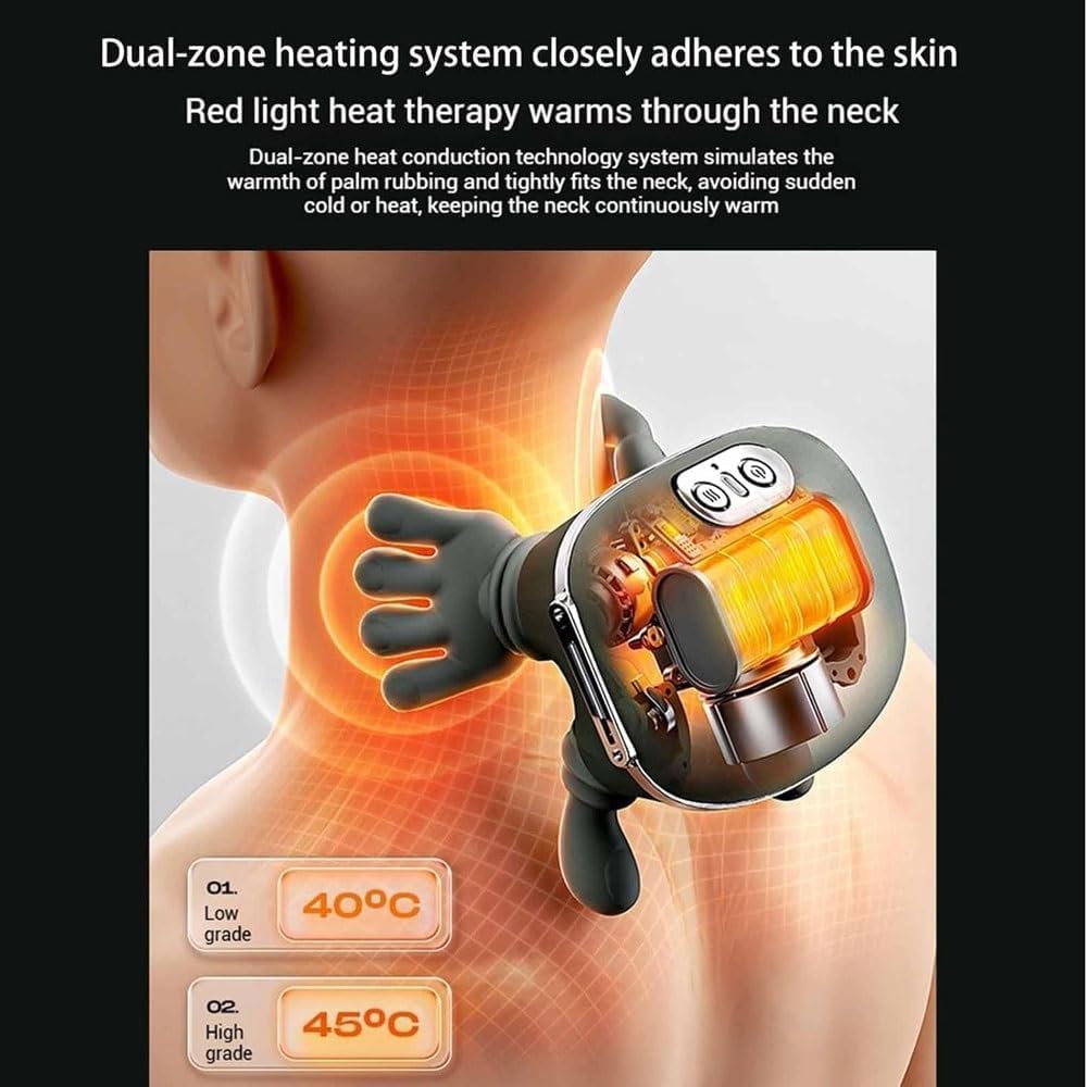 Aeonrix 4D Shiatsu Neck & Back Massager – Cordless, Heated, Deep Tissue Relief