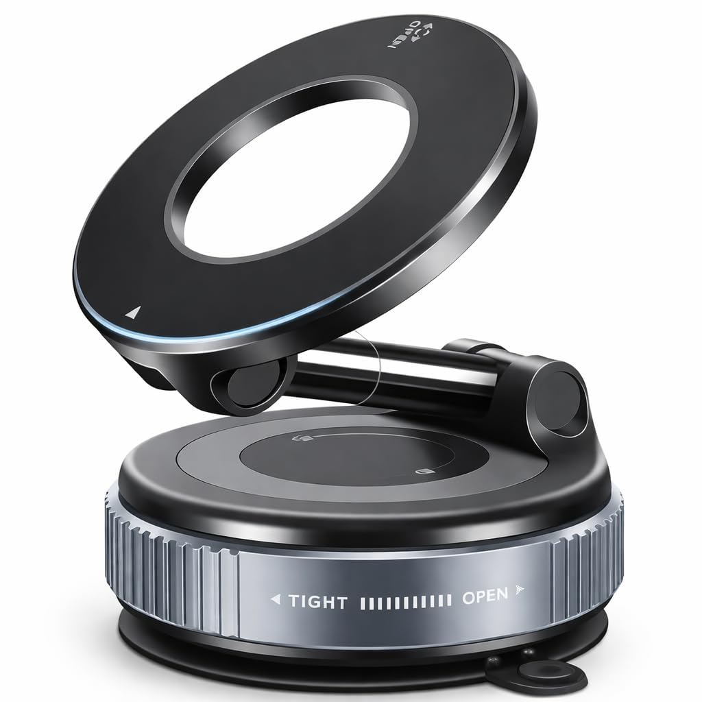Aeonrix MagSafe Magnetic Car Phone Holder – 360° Rotatable Suction Cup Mount for iPhone