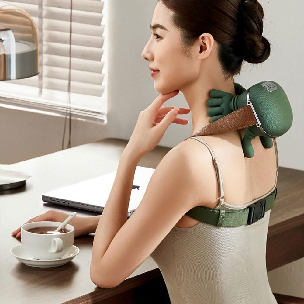 Aeonrix 4D Shiatsu Neck & Back Massager – Cordless, Heated, Deep Tissue Relief
