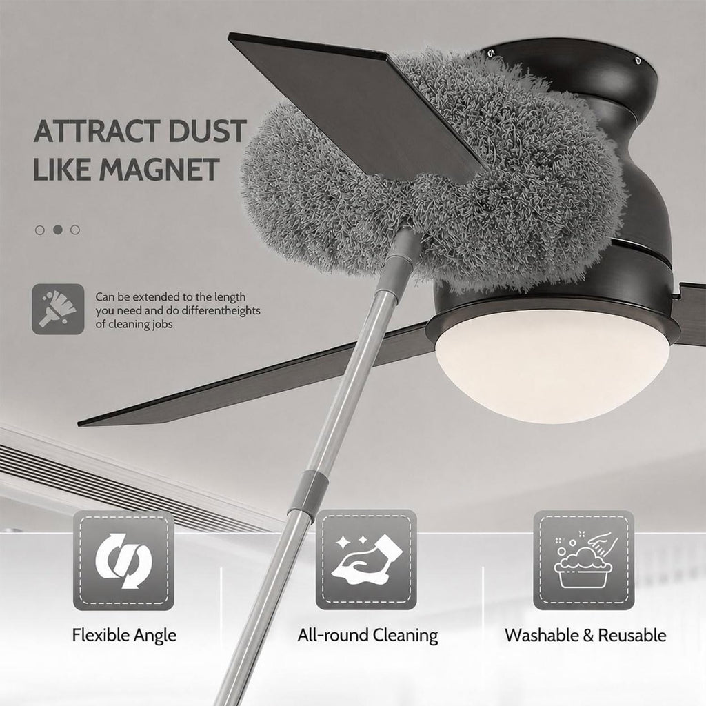 Aeonrix Easy Reach Fan & Ceiling Duster – Washable Microfibre Dust Remover with Extendable Handle