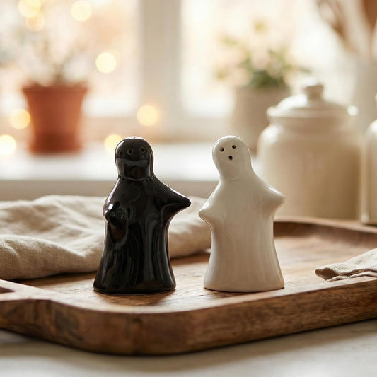 Aeonrix Hugging Couple Ceramic Salt & Pepper Shaker Set – Pack of 2