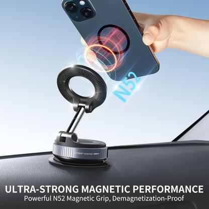 Aeonrix MagSafe Magnetic Car Phone Holder – 360° Rotatable Suction Cup Mount for iPhone