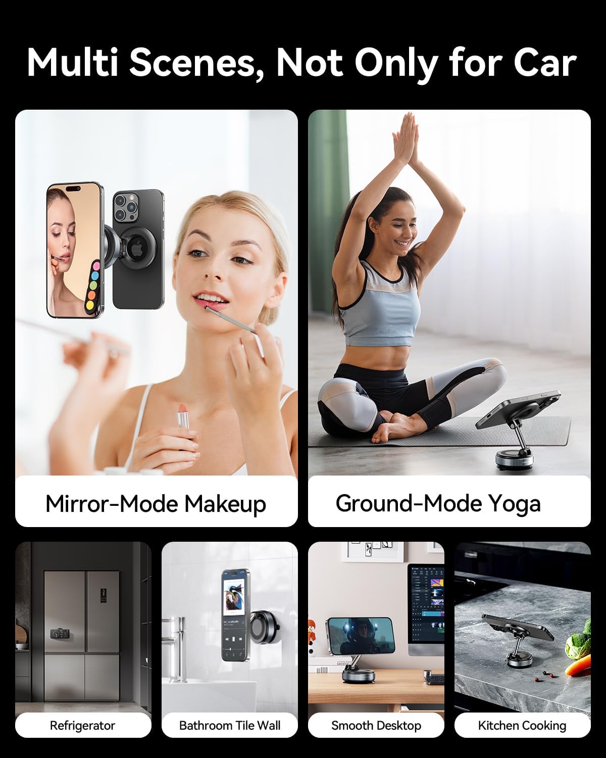 Aeonrix MagSafe Magnetic Car Phone Holder – 360° Rotatable Suction Cup Mount for iPhone