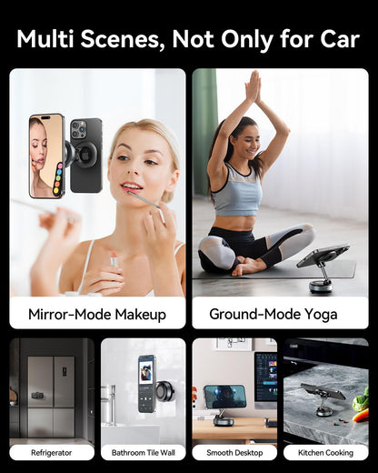 Aeonrix MagSafe Magnetic Car Phone Holder – 360° Rotatable Suction Cup Mount for iPhone
