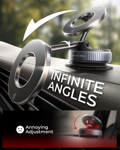 Aeonrix MagSafe Magnetic Car Phone Holder – 360° Rotatable Suction Cup Mount for iPhone