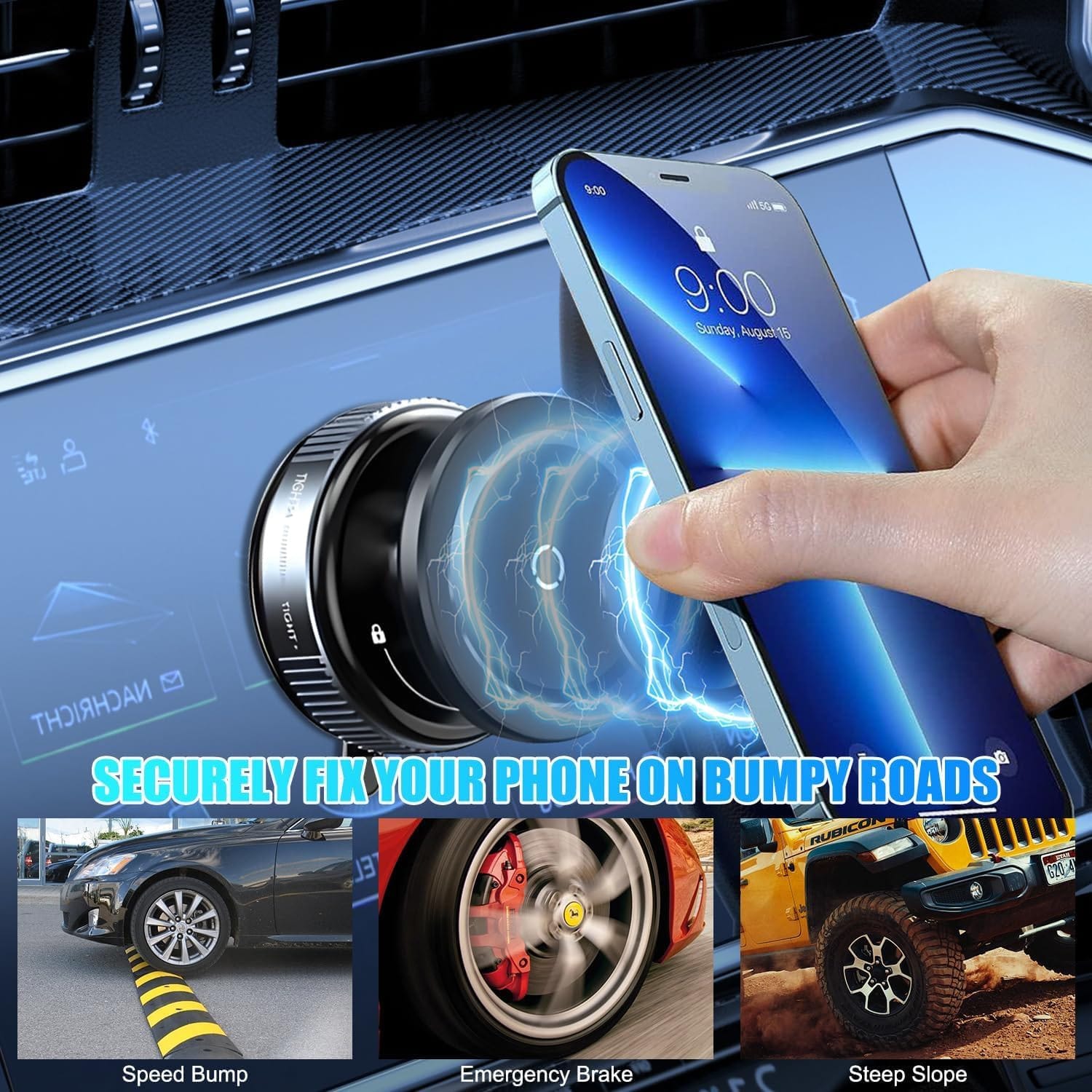 MagSafe Magnetic Car Mobile Holder | 360° Rotatable Stand