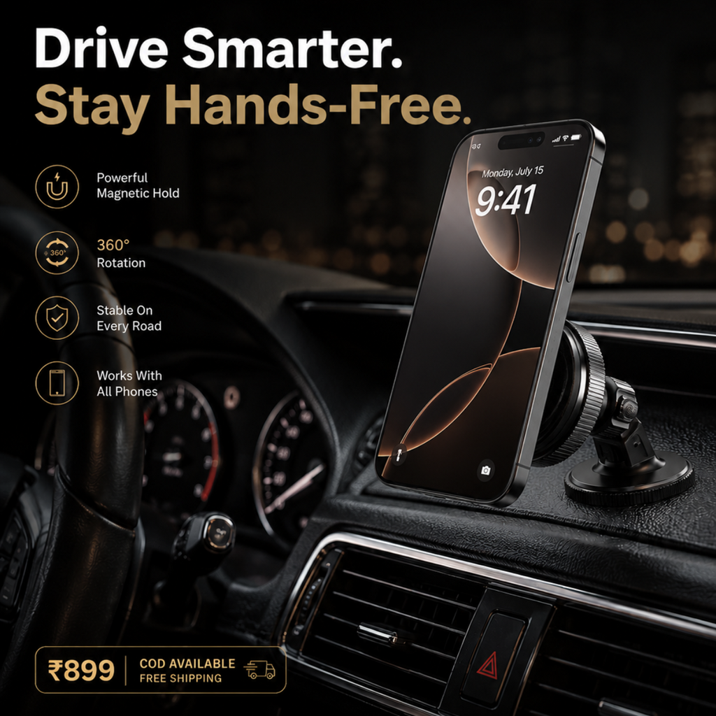MagSafe Magnetic Car Mobile Holder | 360° Rotatable Stand