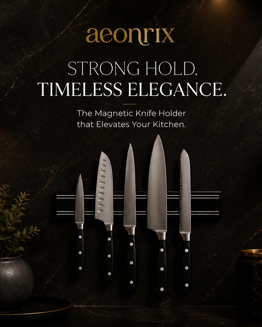 Aeonrix Magnetic Knife Holder – Wall Mounted, Space Saving Kitchen Organiser