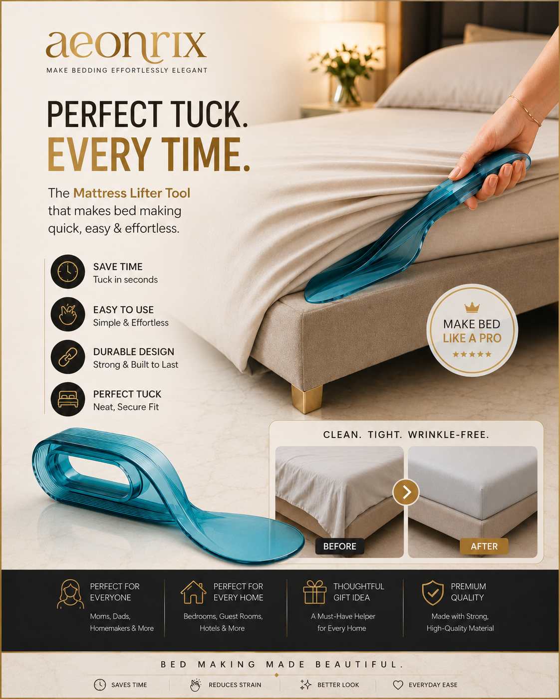 Mattress / Bedsheet Lifter And Tucker (Pack of 1)