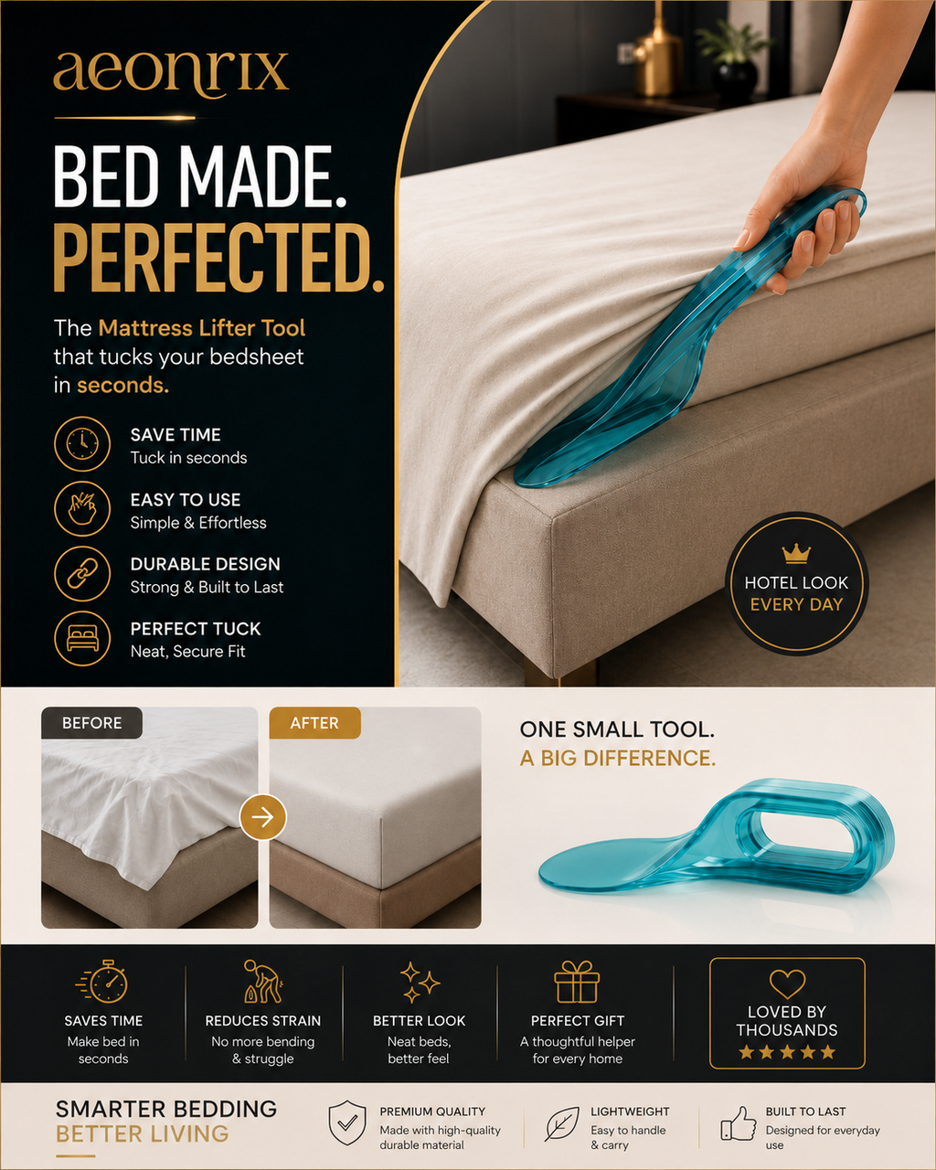 Mattress / Bedsheet Lifter And Tucker (Pack of 1)