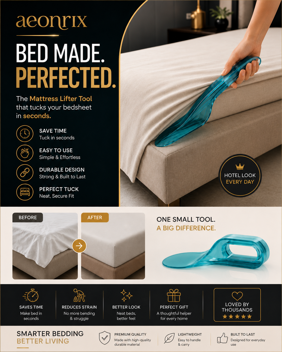 Mattress / Bedsheet Lifter And Tucker (Pack of 1)