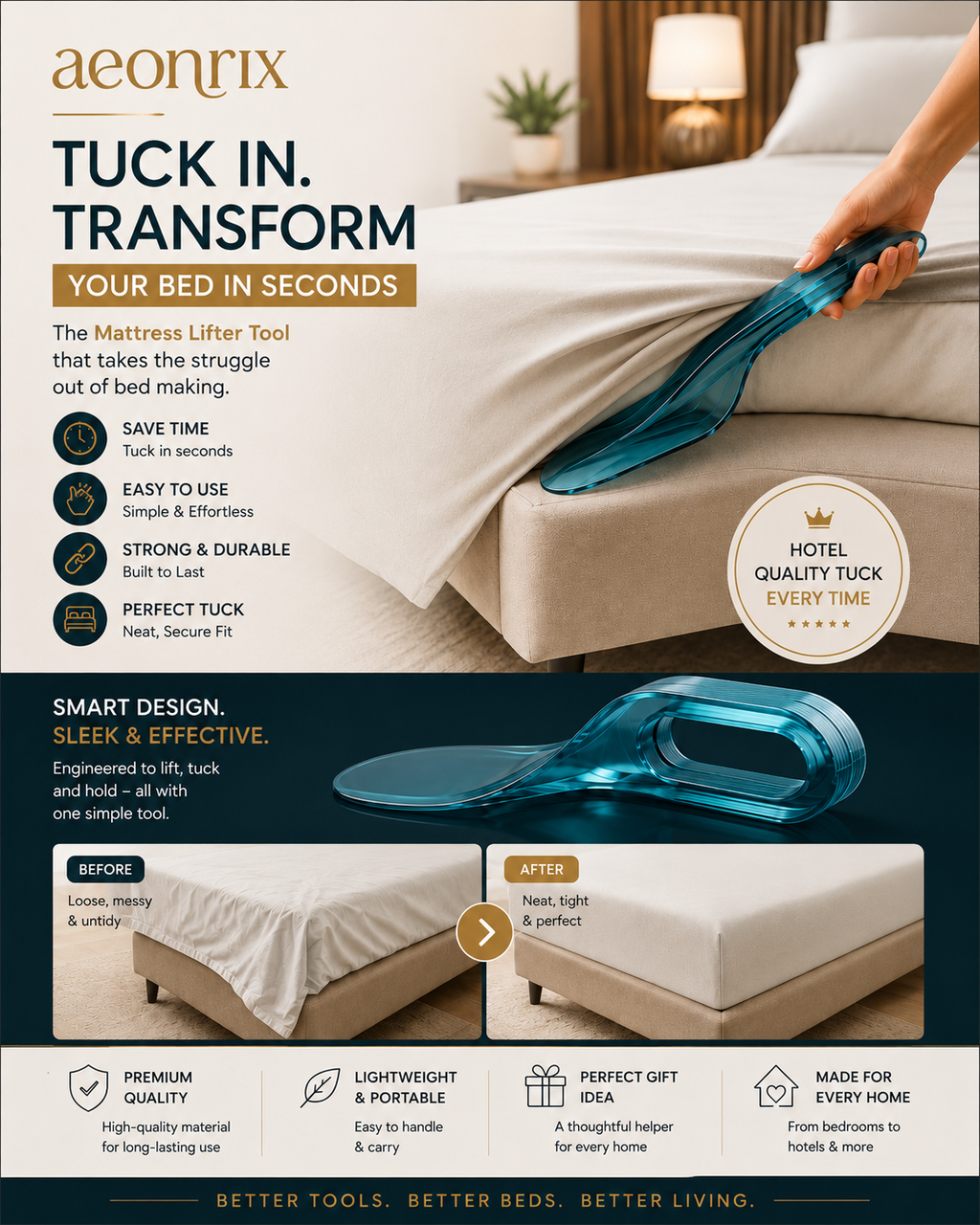 Mattress / Bedsheet Lifter And Tucker (Pack of 1)