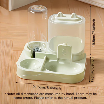 2-in-1 Large Pet Feeder & Water Dispenser, Dry Wet Separation, Durable Plastic, Transparent, No Battery, For Cats Dogs Travel