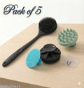 Pack of 5 silicone bath brush body scrubber combo